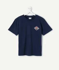 T-shirt garçon bleu marine avec patch