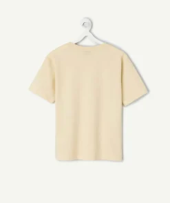 T-shirt garçon coton beige imprimé