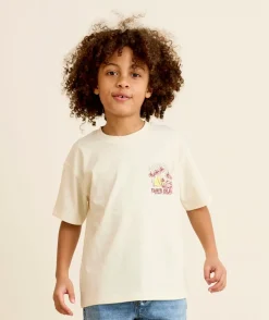 T-shirt garçon coton blanc imprimé