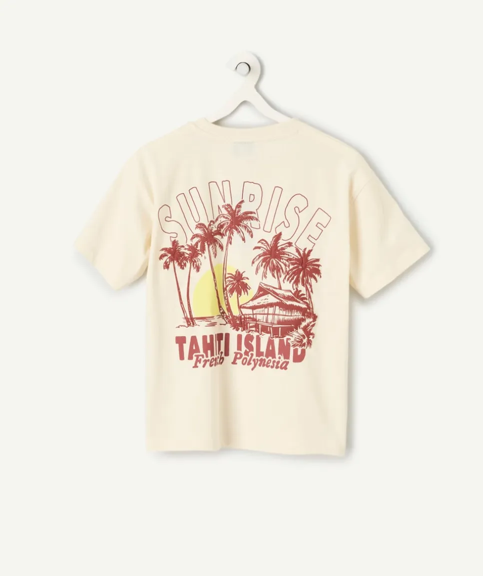 T-shirt garçon coton blanc imprimé