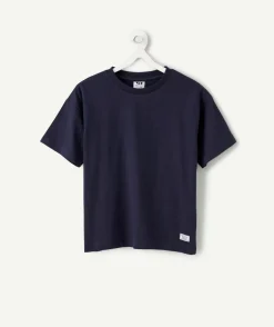 T-shirt garçon coton bleu marine