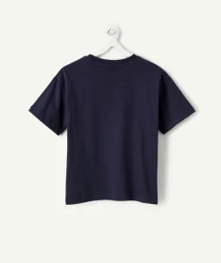 T-shirt garçon coton bleu marine