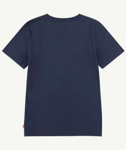 T-shirt garçon coton bleu uni