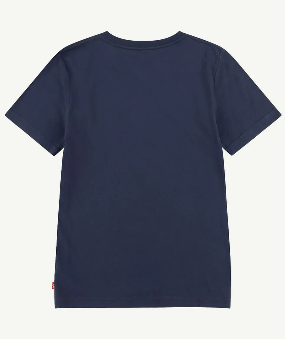 T-shirt garçon coton bleu uni