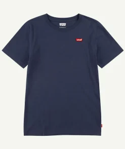 T-shirt garçon coton bleu uni