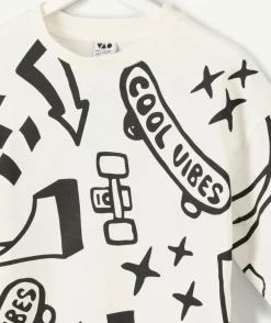 T-shirt garçon coton imprimé cool vibes