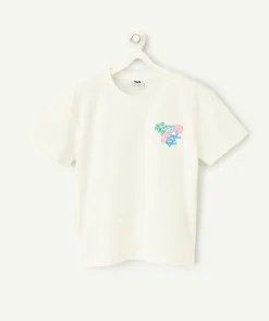 T-shirt garçon écru thème surf