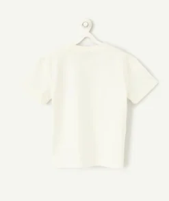 T-shirt garçon écru thème surf
