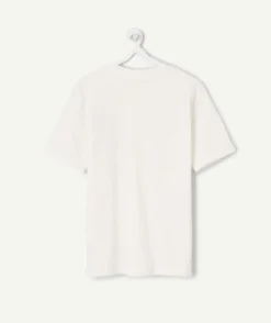 T-shirt garçon droit blanc imprimé