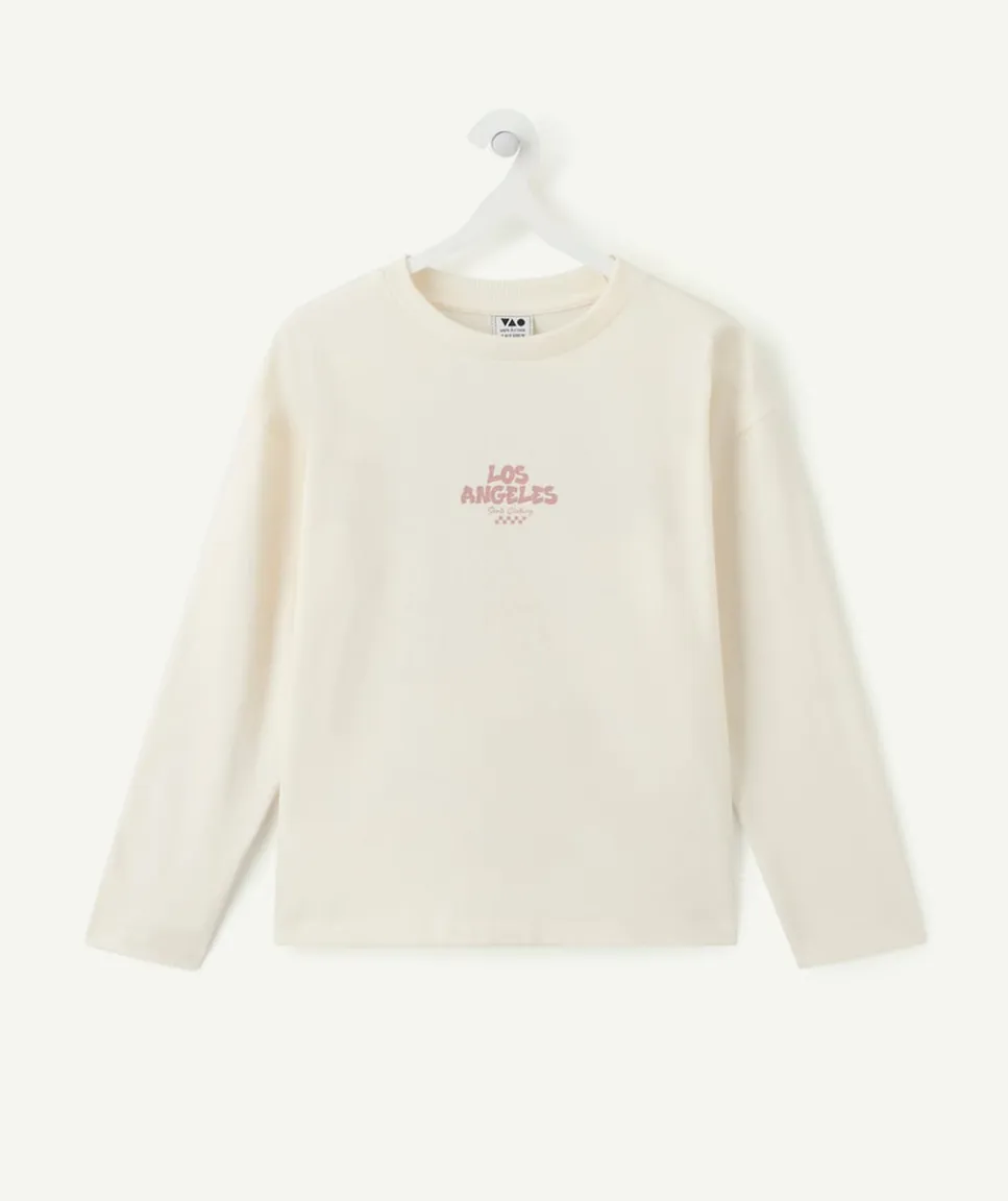 T-shirt garçon droit écru imprimé