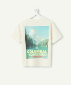 T-shirt garçon droit écru imprimé