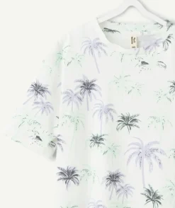 T-shirt garçon droit imprimé blanc