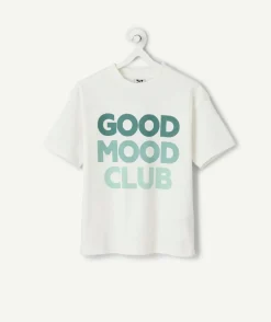 T-shirt garçon en coton blanc imprimé