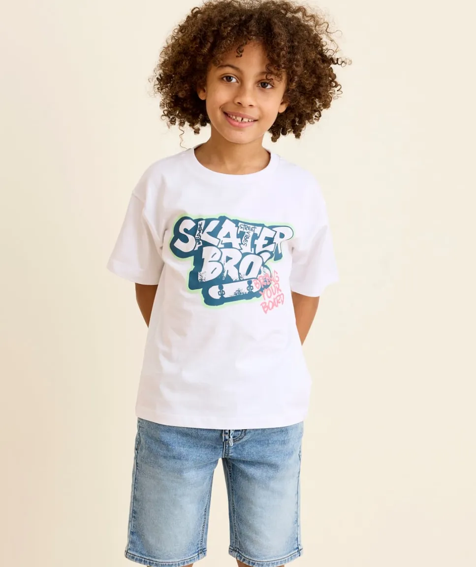 T-shirt garçon imprimé blanc