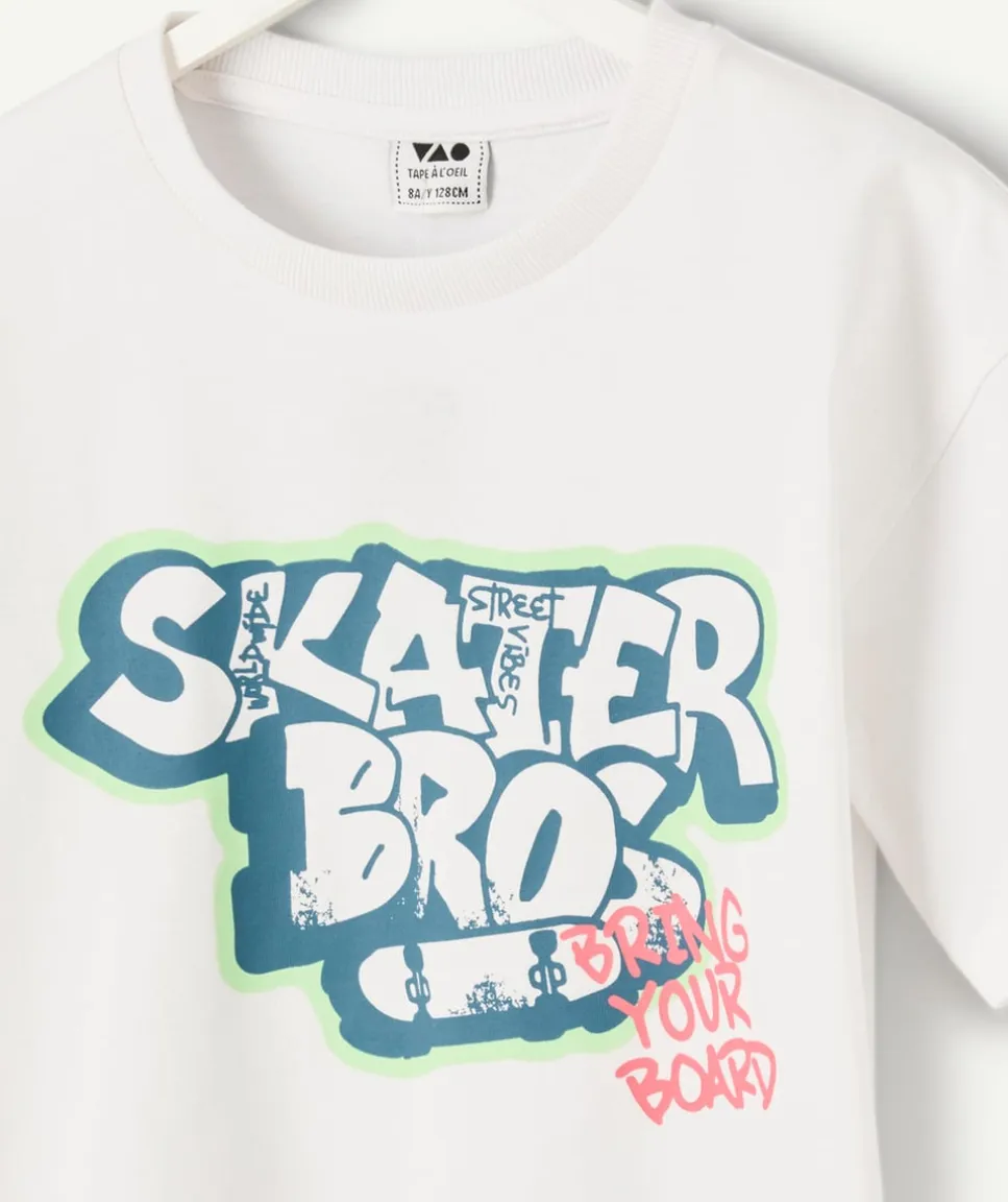 T-shirt garçon imprimé blanc