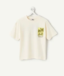 T-shirt garçon imprimé crème