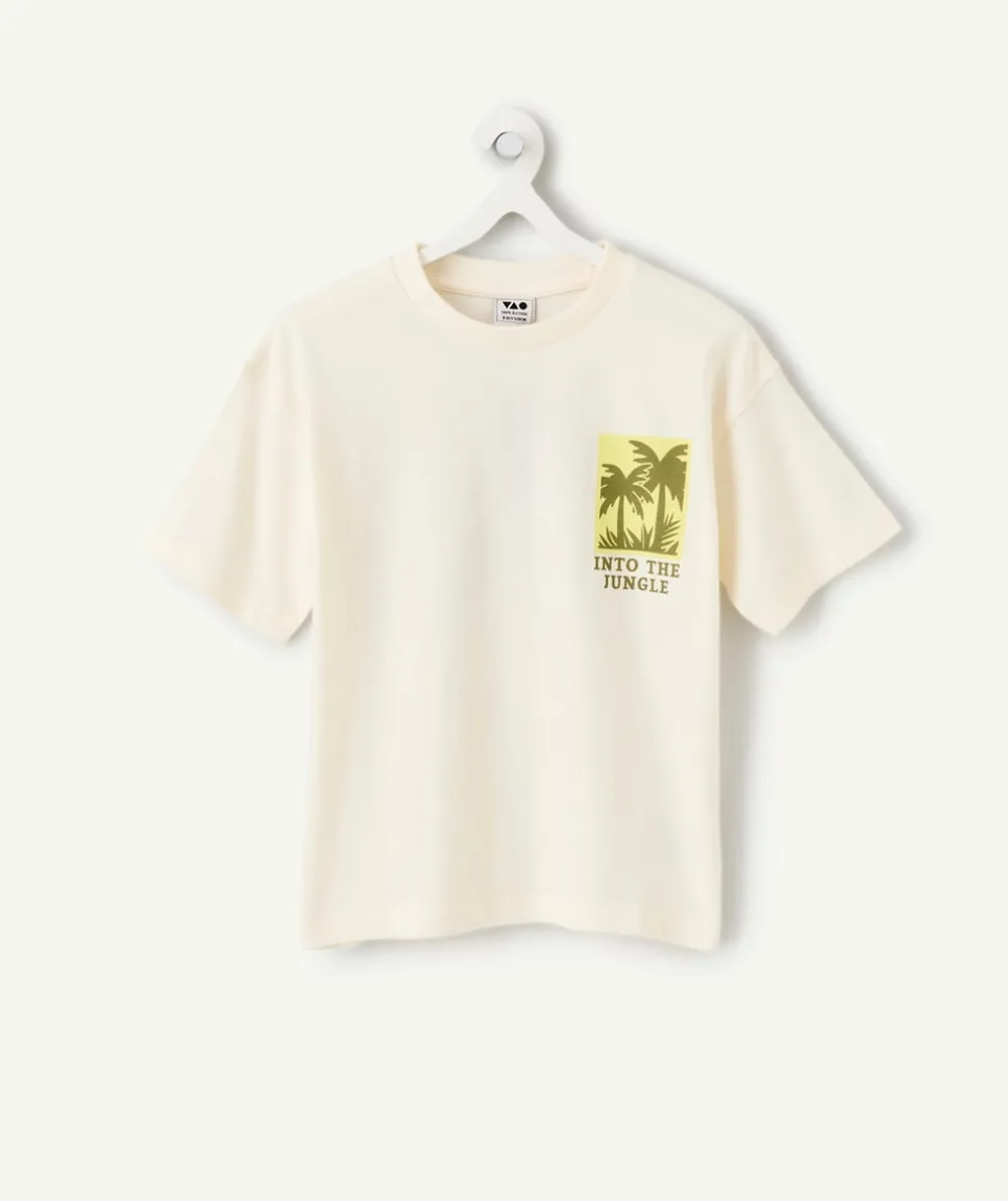 T-shirt garçon imprimé crème