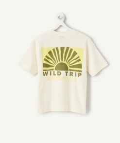 T-shirt garçon imprimé crème