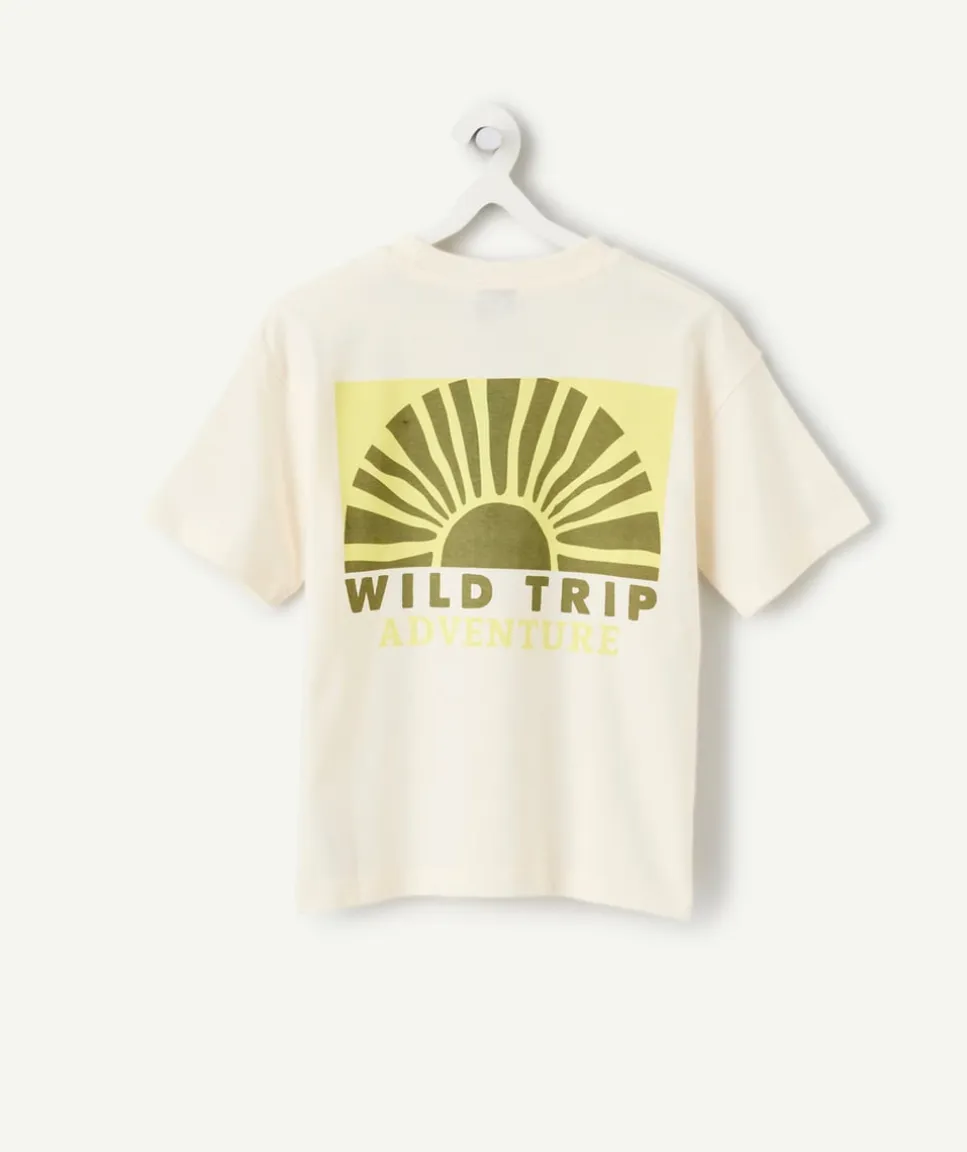 T-shirt garçon imprimé crème