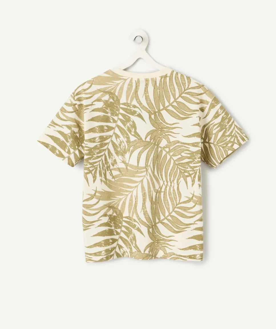 T-shirt garçon imprimé feuilles vertes