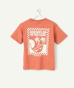 T-shirt garçon imprimé skate orange