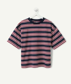 T-shirt garçon marine rayé