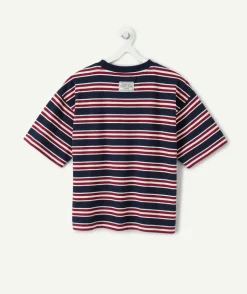 T-shirt garçon marine rayé