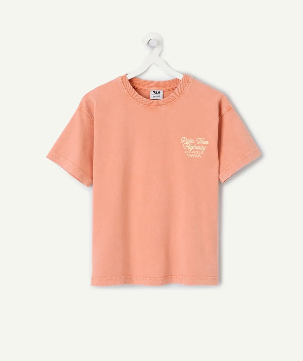 T-shirt garçon orange imprimé