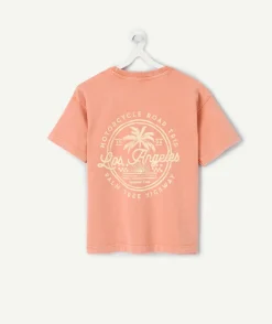 T-shirt garçon orange imprimé