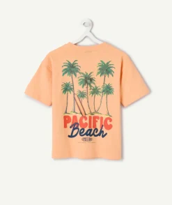 T-shirt garçon orange imprimé palmiers
