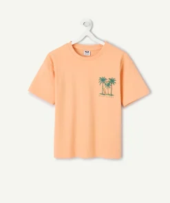 T-shirt garçon orange imprimé palmiers