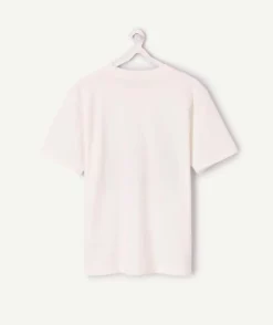 T-shirt garçon oversize blanc imprimé