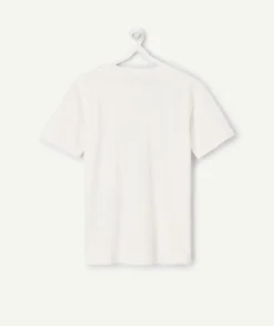 T-shirt garçon oversize blanc imprimé