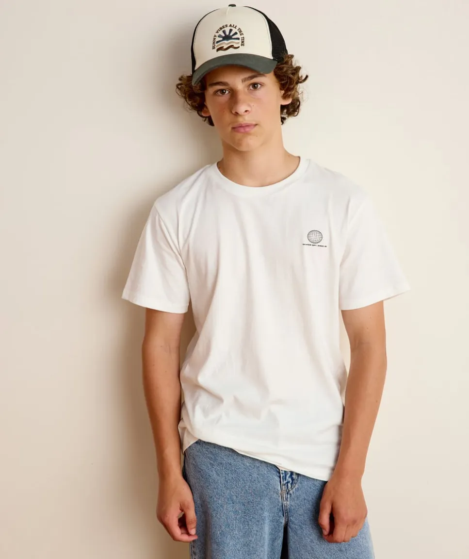 T-shirt garçon oversize blanc imprimé