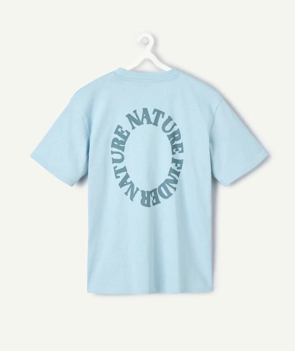T-shirt garçon oversize bleu imprimé