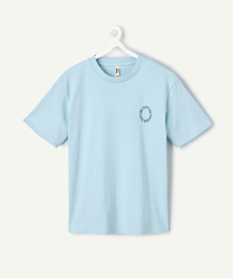 T-shirt garçon oversize bleu imprimé