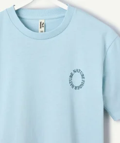 T-shirt garçon oversize bleu imprimé