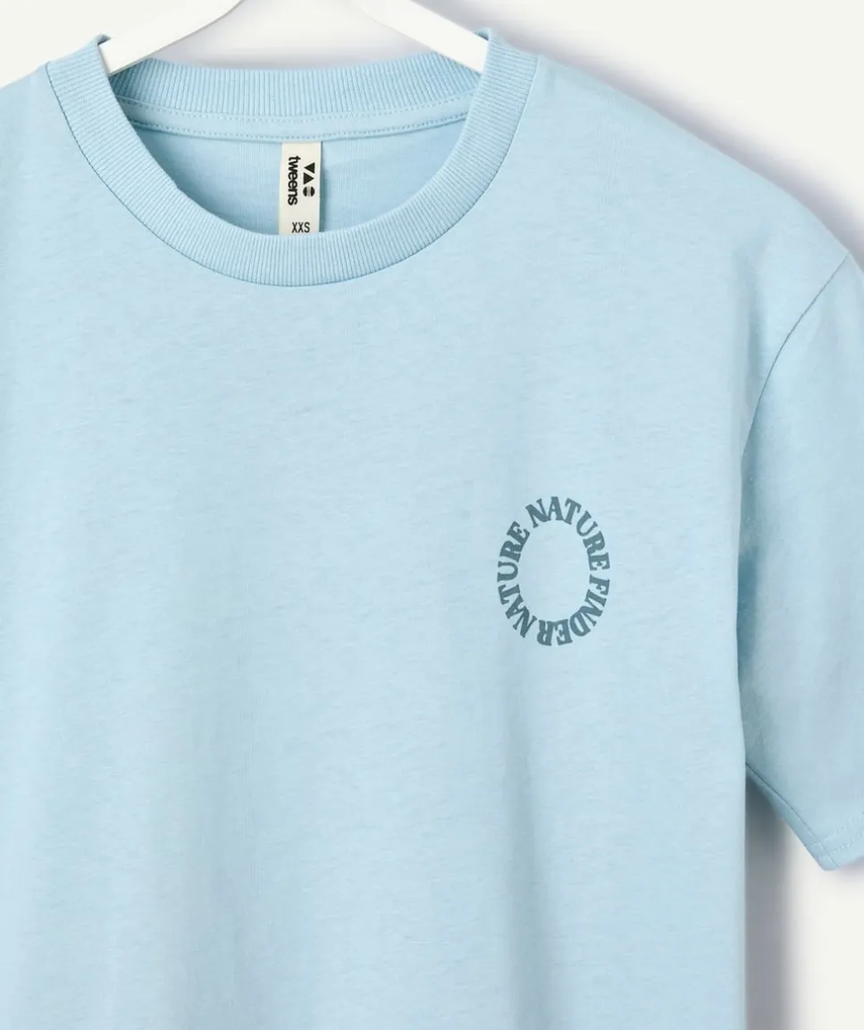 T-shirt garçon oversize bleu imprimé