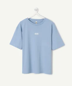 T-shirt garçon oversize bleu imprimé