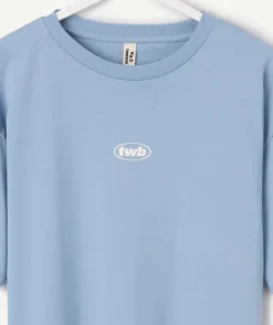 T-shirt garçon oversize bleu imprimé