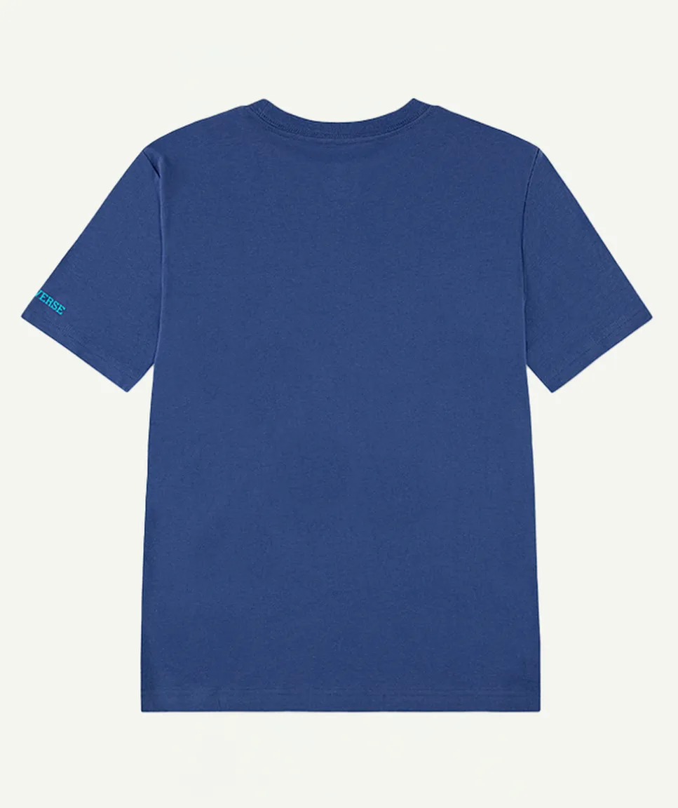 T-shirt garçon oversize bleu imprimé