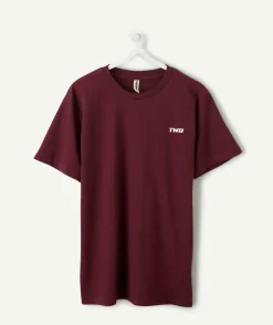 T-shirt garçon oversize bordeaux