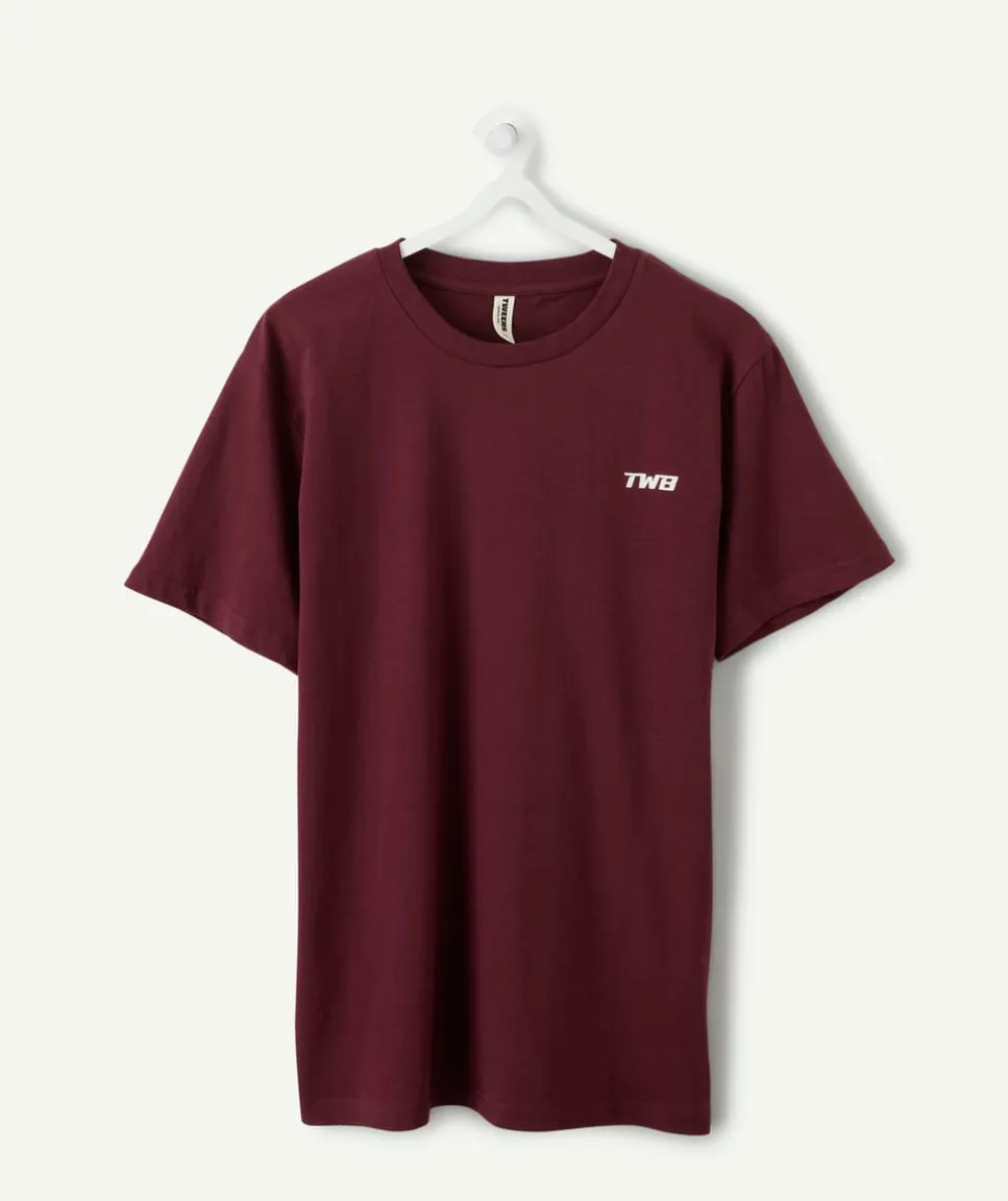 T-shirt garçon oversize bordeaux