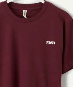 T-shirt garçon oversize bordeaux