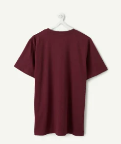 T-shirt garçon oversize bordeaux