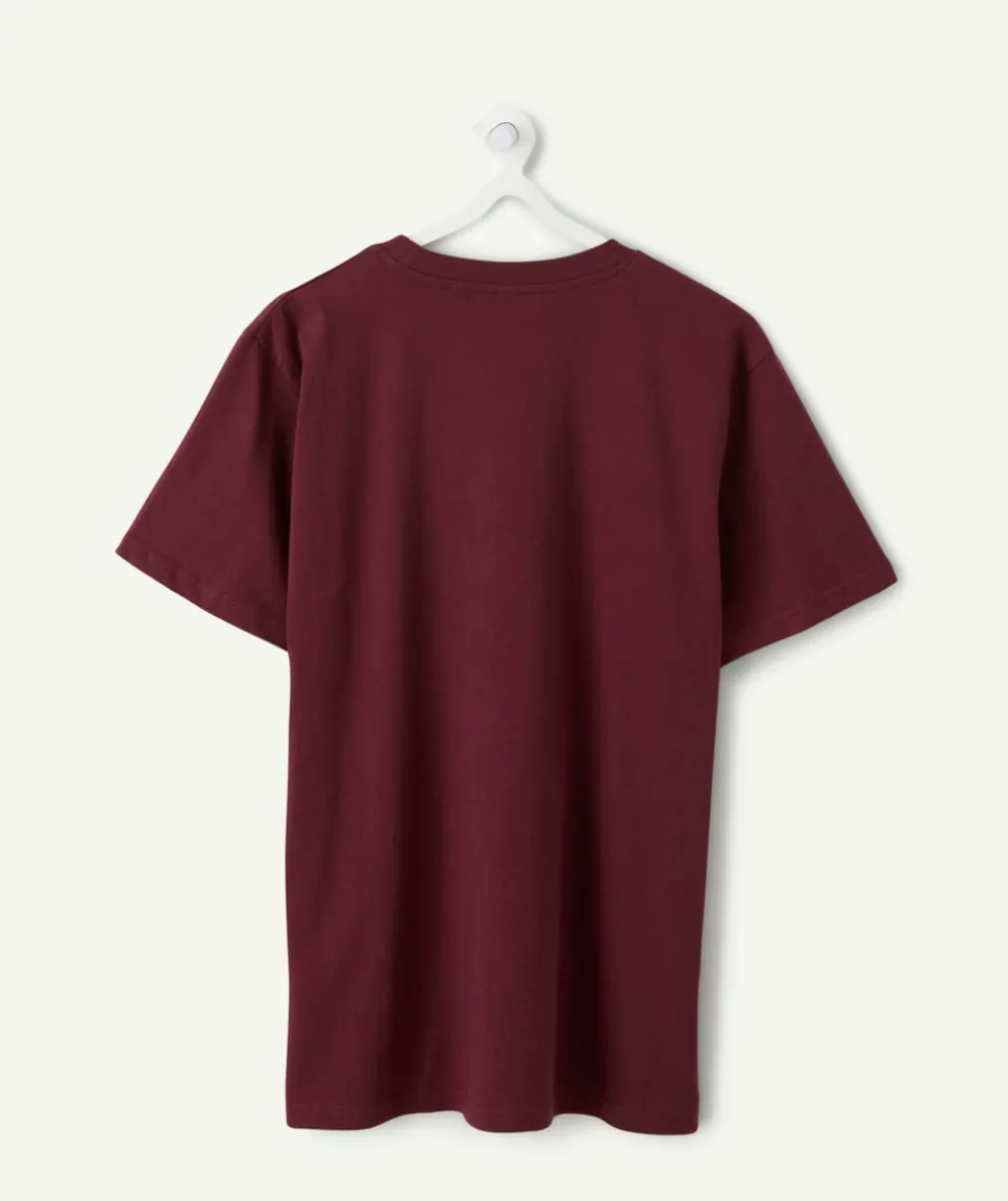 T-shirt garçon oversize bordeaux