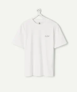 T-shirt garçon oversize écru imprimé