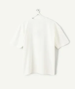 T-shirt garçon oversize écru imprimé