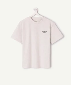T-shirt garçon oversize gris imprimé