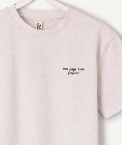 T-shirt garçon oversize gris imprimé